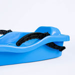 Sled with brake and drawstring