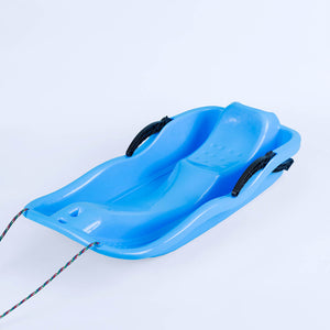 Sled with brake and drawstring